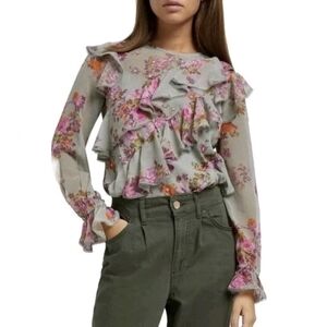 River Island Ruffle Sheery Whimsical Blouse Top 6 Fairy Feminine